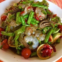 ตำถั่วกุ้งสด
