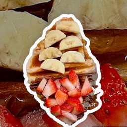 ครอฟเฟิล คาราเมลกล้วย นุเทลล่าสตรอว์