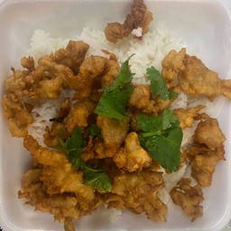 ไก่ทอดกระเทียมราดข้าว