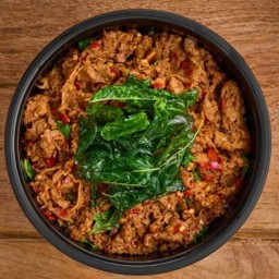 ข้าวกะเพราเนื้อออสเตรเลียคั่วแห้ง