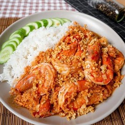 ข้าวกุ้งกระเทียม