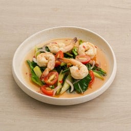 ยำคะน้ากุ้งสด