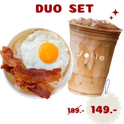 Duo set ข้าวเบค่อนไข่ดาว