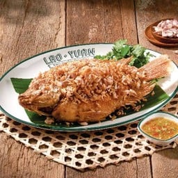 ปลาทับทิมทอดกระเทียม.