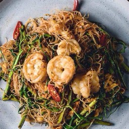 หมี่กระเฉดผัดมันกุ้ง L