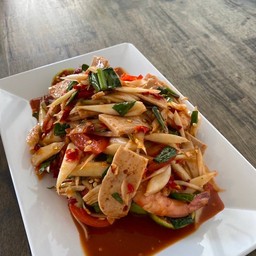 ตำหมูยอกุ้งสด
