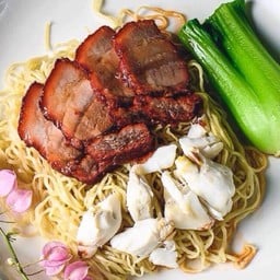บะหมี่หมูแดงเนื้อปู(แห้ง) S