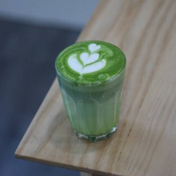 Hot matcha latte