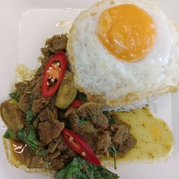 ข้าว+ผัดเขียวหวาน