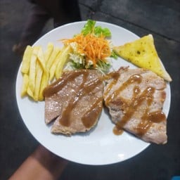 สเต็กเนื้อ+หมู