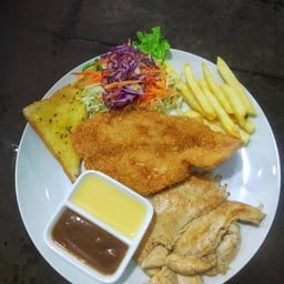 สเต็กปลา+ไก่