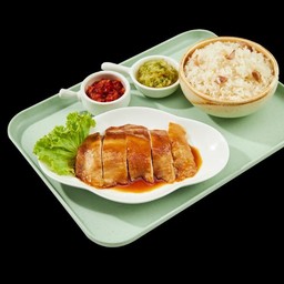 [ข้าวมันไก่เฉิงกง] ชุดข้าวมัน+ไก่ซีอิ๊ว+ซุปเยื่อไผ่ซี่โครงหมู