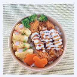 ข้าวหน้ากุ้งทอด