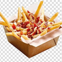 เฟรนฟรายราดชีสดีป โรยเบคอนกรอบ