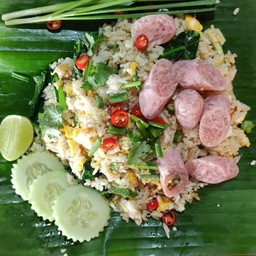 ข้าวผัดแหนมหมูสับ+พริกสดซอย