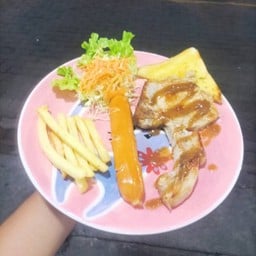 พอร์คช็อป+ไส้กรอกรมควัน