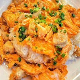 Creamy Omelet With Crab Meat On Rice