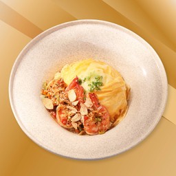 ข้าวไข่ข้น กุ้งผัดพริกกระเทียม