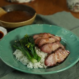 ข้าวหมูแดงย่างถ่าน [ตั้งใจย่าง]