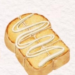 ขนมปัง เนย + นม + น้ำตาล 2แผ่นหนา