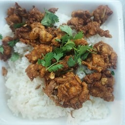 หมูกระเทียมราดข้าว