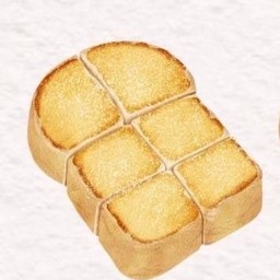 ขนมปังปิ้ง เนย + นม 2แผ่นหนา