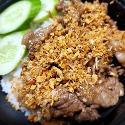 2x เนื้อกระเทียม ราดข้าวหอมมะลินุ่มๆ 2กล่อง