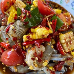 เหลากุ้งหอยเเครงข้าวโพด