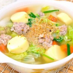 แกงจืดวุ้นเส้น+เต้าหู้+หมูสับ