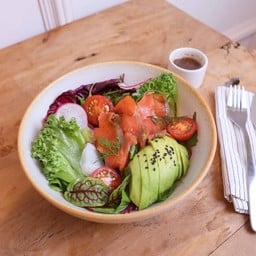 Smoke Salmon Salad Yuzu Honey Dressing