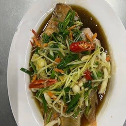 ปลาทับทิมนึ่งซีอิ๊ว.