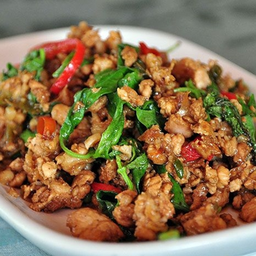 ผัดกะเพรา(กับข้าว)(โปรดเลือกวัตถุดิบ)