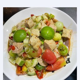 ตำซั่วแตงกวาหนวดหมึกหมูยอ