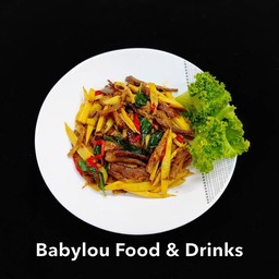 ขาเห็ดผัดหน่อไม้ (เจ)