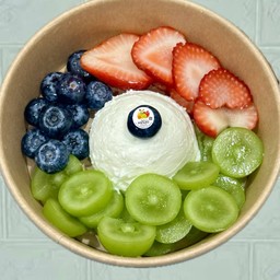 กรีกโยเกิร์ตรสออริจินอล 1สคูป-สตรอว์เบอร์รี่เกาหลี+องุ่นไซมัส+บลูเบอร์รี่ แถมฟรีน้ำผึ้ง