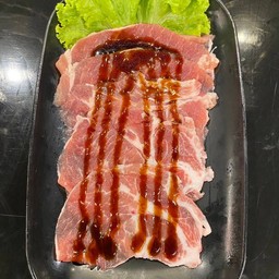 หมูสันคอสไลด์ซอสเทริยากิ มิโซะ หมาล่า