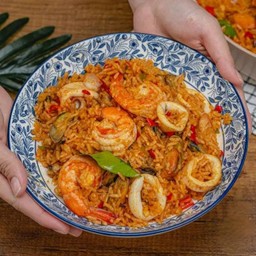 ข้าวผัดต้มยำทะเล(ผัดคลุกข้าว)