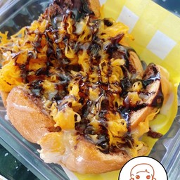 ขนมปังปิ้ง-นูเทลล่า+ฝอยทอง