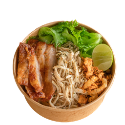 เส้นหมี่คลุกทูโทน2(คอหมูย่าง+ไก่ฉีก)