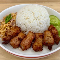 ข้าว+หมูสามชั้นทอด