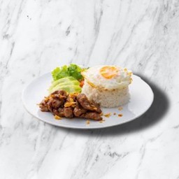 ข้าวราดผัดกระเทียม