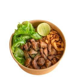 เส้นหมี่คลุกหมูทอด