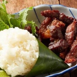 เนื้อแดดเดียวทอด+ข้าวเหนียว