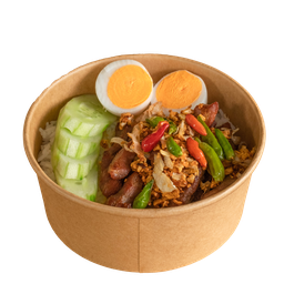 ข้าวหมูทอดพริกกระเทียม