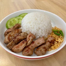 ข้าว+หมูทอดสูตรน้ำมันน้อย(สันใน)