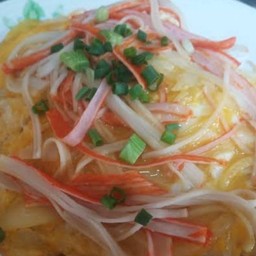 ข้าวไข่ข้นปูอัด+ไส้กรอก