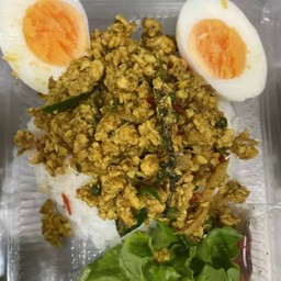 ข้าวคั่วกลิ้ง+ไข่ต้ม