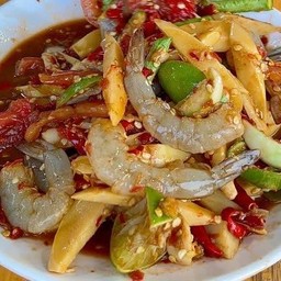 ตำหน่อไม้กุ้งสด