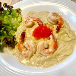 สปาเก็ตตี้ครีมไข่กุ้ง