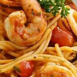 สปาเก็ตตี้ซอสแดงกุ้ง+หมึก